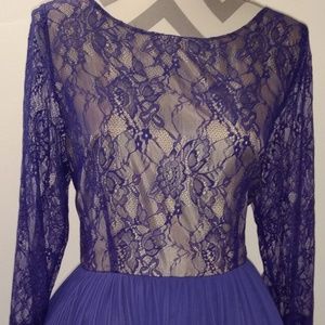 Periwinkle Lace Crepe Dress